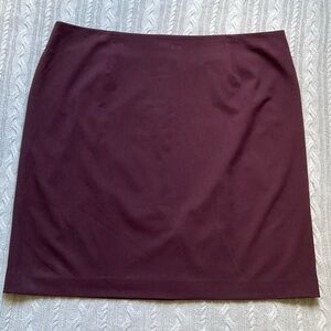 Amanda + Chelsea Dark Burgundy Plus Size Office Pencil Skirt with back slit